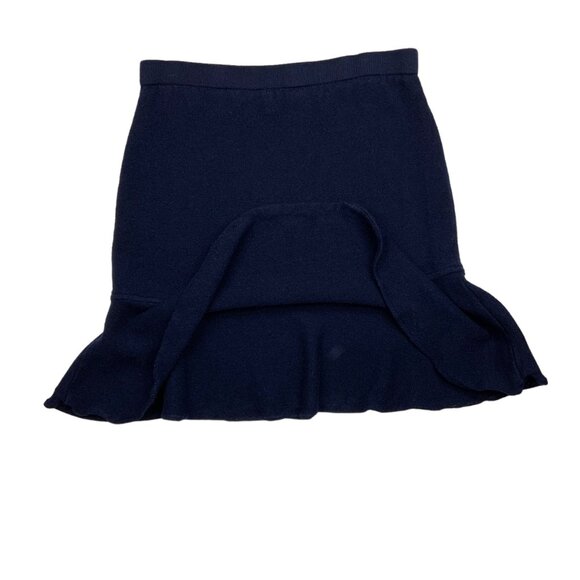 St. John Basics Knit Skirt 6 Blue Wool Blend Mini Peplum Classic - Picture 11 of 11